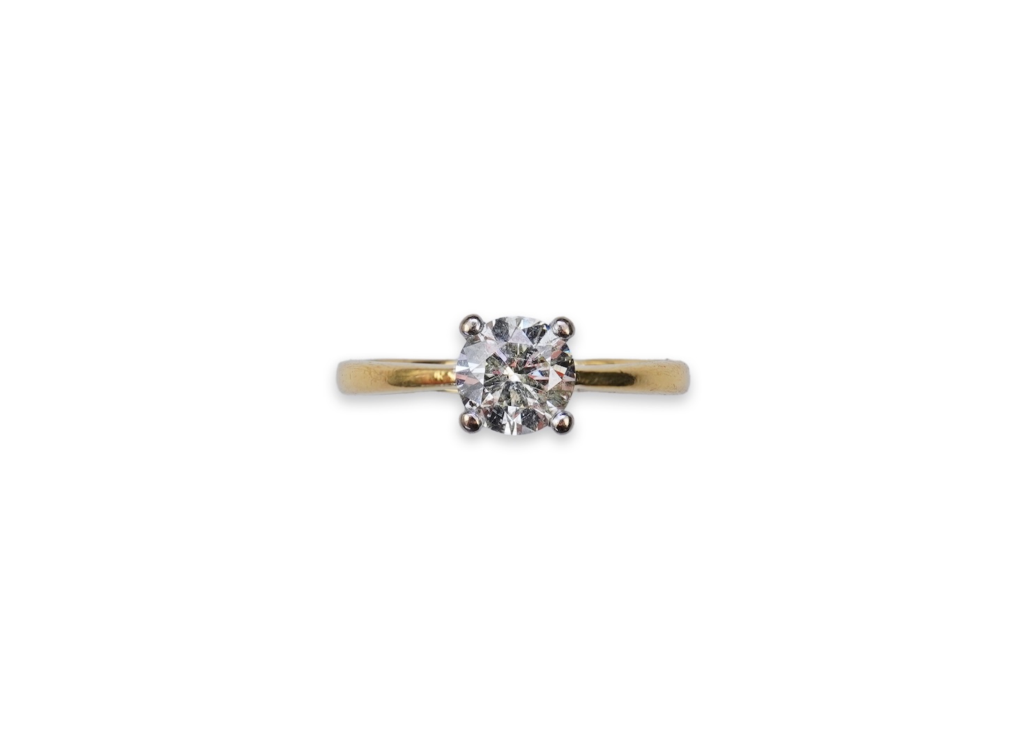 A diamond solitaire ring